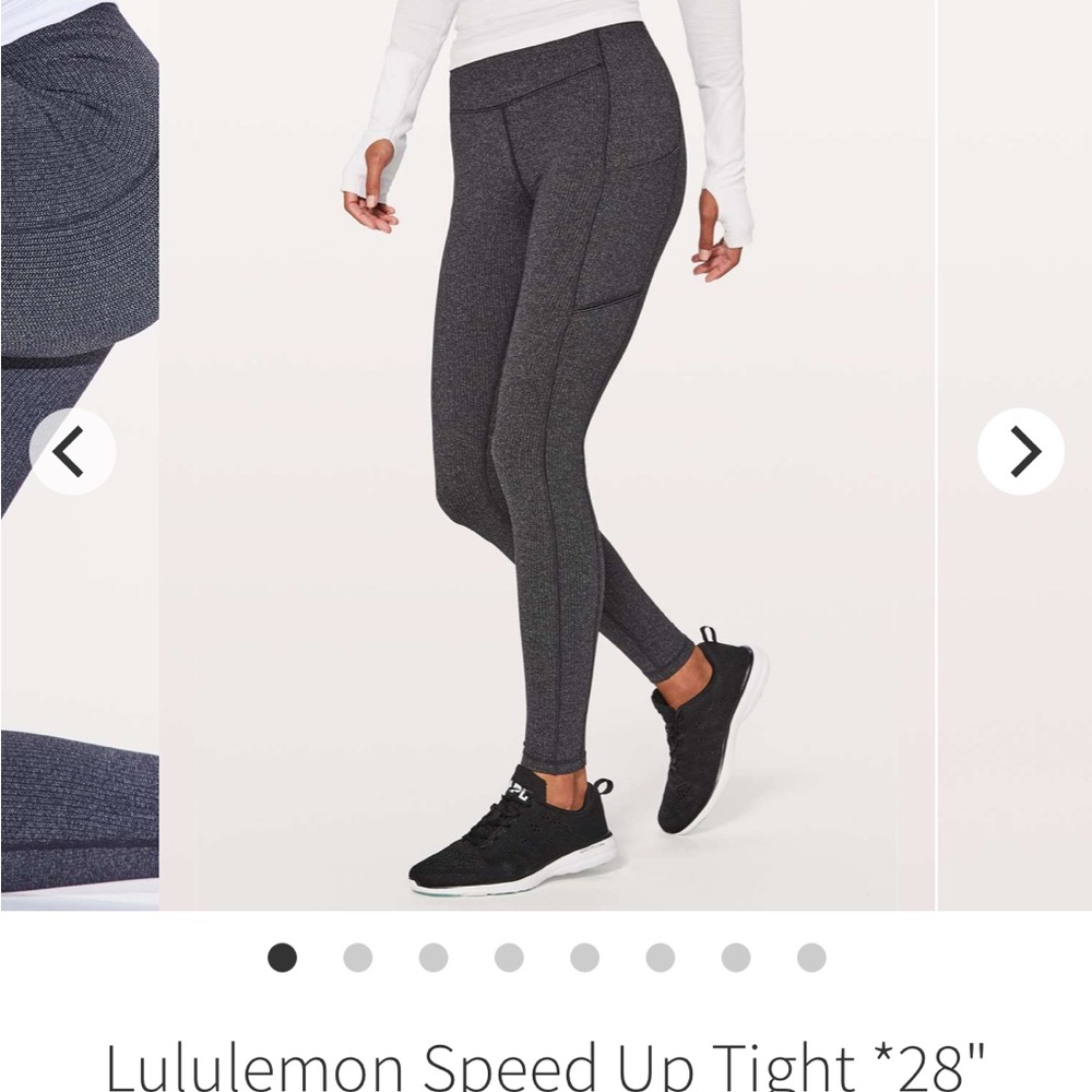 Lululemon Speed Up Tight 28” power luxtreme Variegated Knit Black Heathered